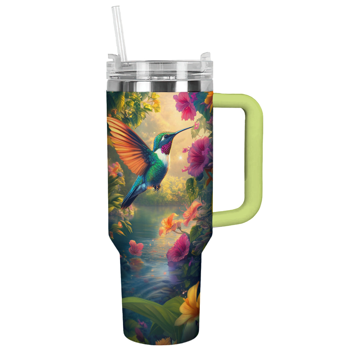 Shineful Tumbler Serenity In Flight: The Hummingbird's Paradise