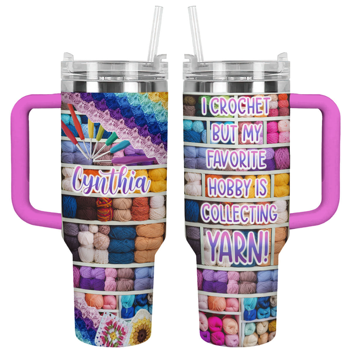 Shineful Tumbler Personalized Yarn & Crochet Addict Ver1