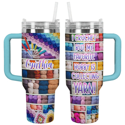 Shiny Tumbler Personalisiertes Garn &amp; Häkel-Addict Ver1