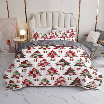 Shineful All Season Quilt 3-Piece Set Christmas Tree Lovely