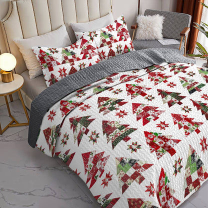 Shineful All Season Quilt 3-Piece Set Christmas Tree Lovely