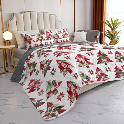 Shineful All Season Quilt 3-Piece Set Christmas Tree Lovely