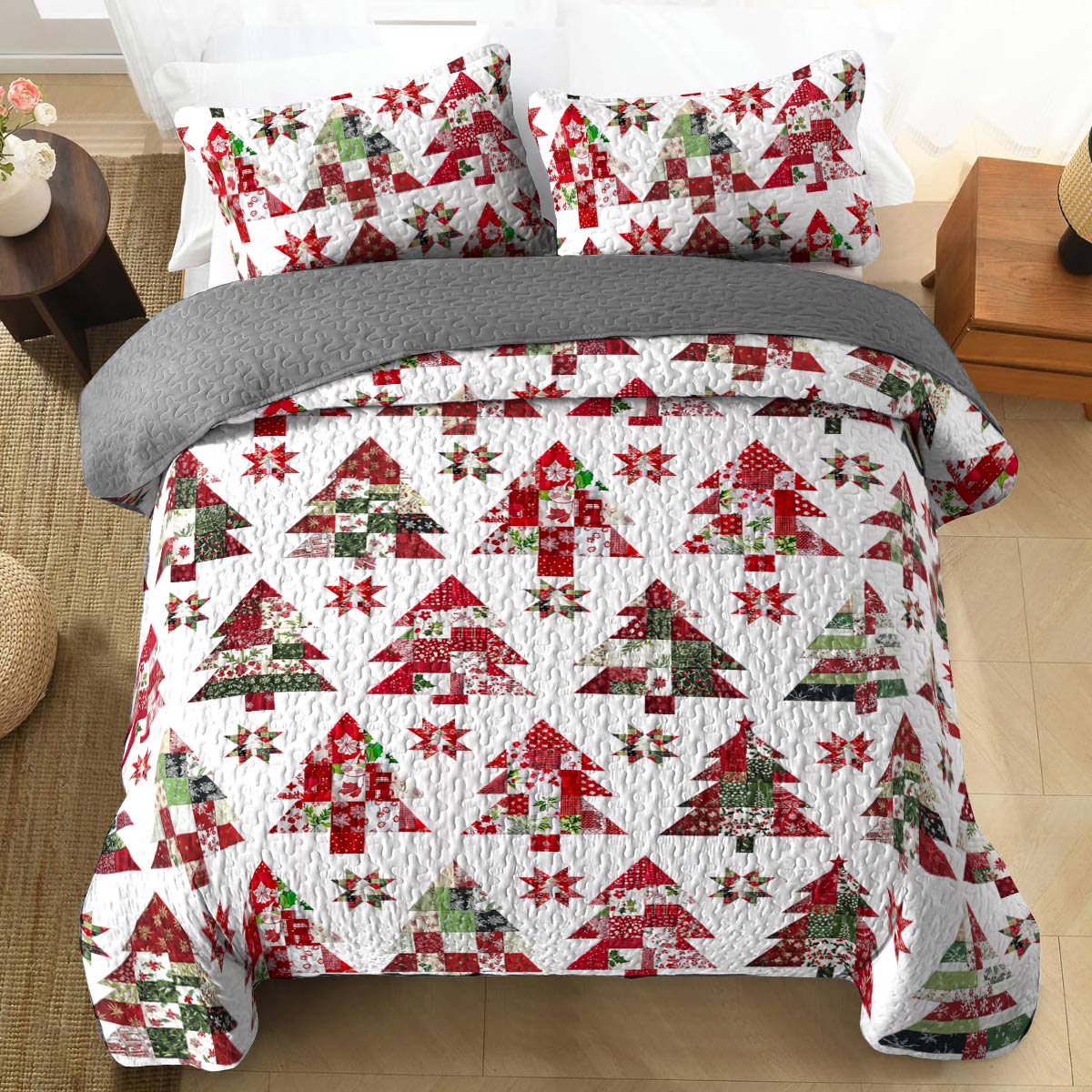 Shineful All Season Quilt 3-teiliges Set Weihnachtsbaum Lovely