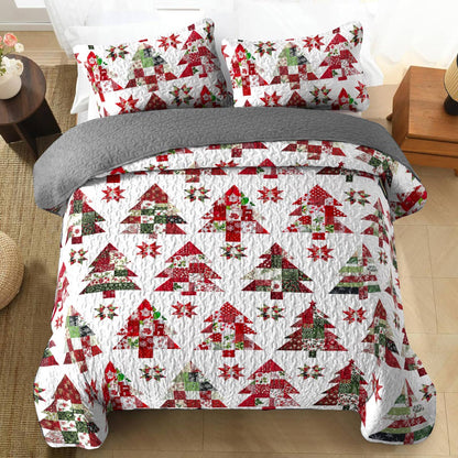 Shineful All Season Quilt 3-Piece Set Christmas Tree Lovely