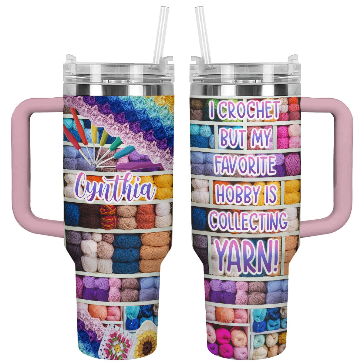 Shineful Tumbler Personalized Yarn & Crochet Addict Ver1