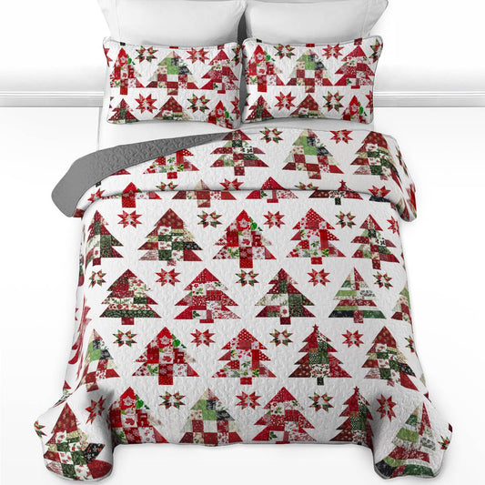 Shineful All Season Quilt 3-Piece Set Christmas Tree Lovely