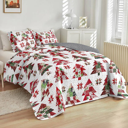 Shineful All Season Quilt 3-Piece Set Christmas Tree Lovely