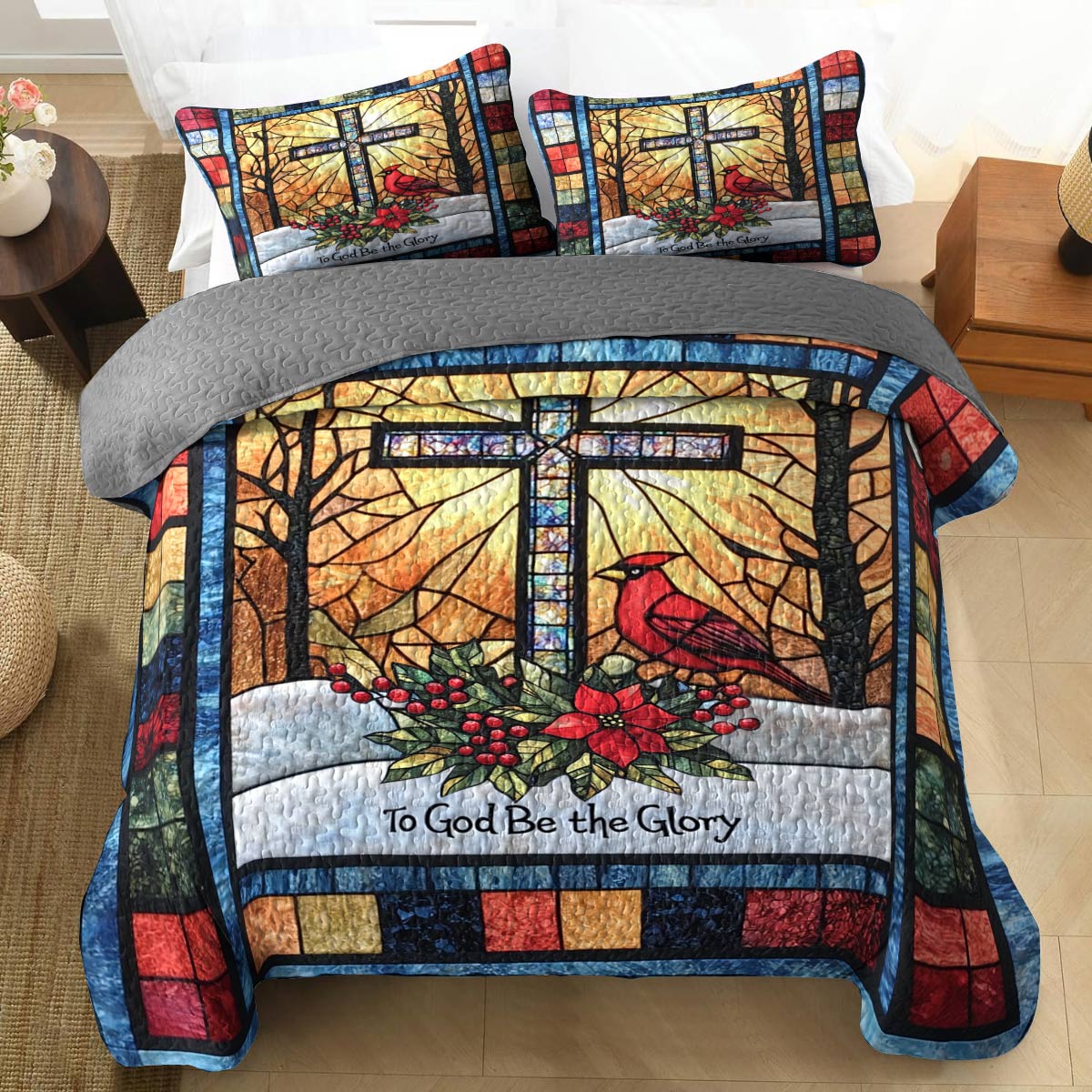 Shineful All Season Quilt 3-Piece Set To God Be The Glory