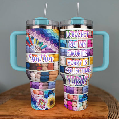 Shiny Tumbler Personalisiertes Garn &amp; Häkel-Addict Ver1