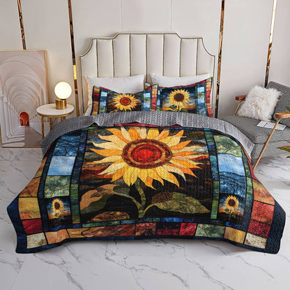 Shineful All Season Quilt 3-Piece Set  Strength Sunflower