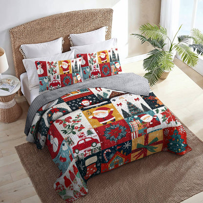 Shineful All Season Quilt 3-Piece Set Happy Christmas