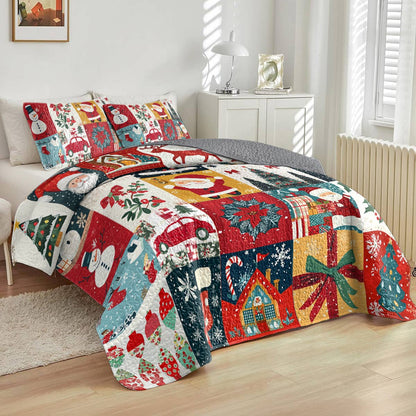 Shineful All Season Quilt 3-Piece Set Happy Christmas