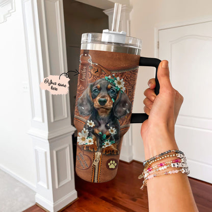 Shineful Tumbler Personalized Paws and Posies