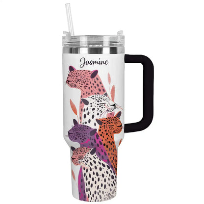 Shineful Tumbler Personalized Wild Side Leopard