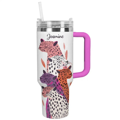 Shineful Tumbler Personalized Wild Side Leopard