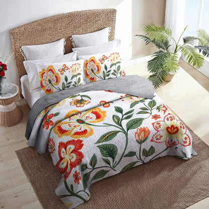 Shineful All Season Quilt 3-teiliges Set Sanfte Schmetterlinge Blumen