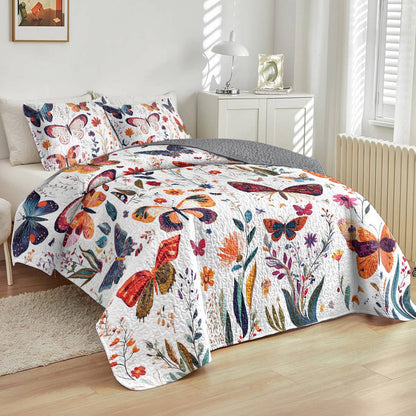 Shineful All Season Quilt 3-Piece Set Happy Butterflies Season