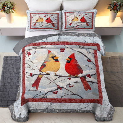 Shineful All Season Quilt 3-Piece Set Everlasting Love Cardinals