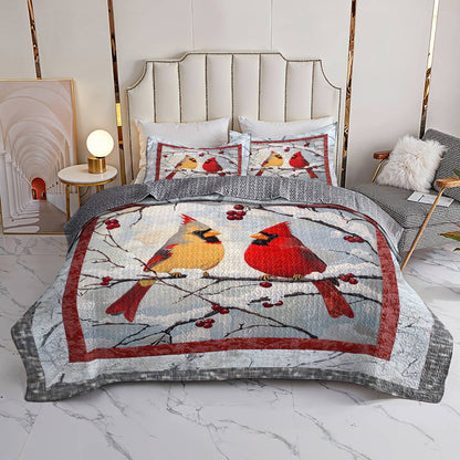 Shineful All Season Quilt 3-Piece Set Everlasting Love Cardinals