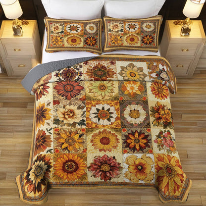 Shineful All Season Quilt 3-Piece Set Cozy Flowers