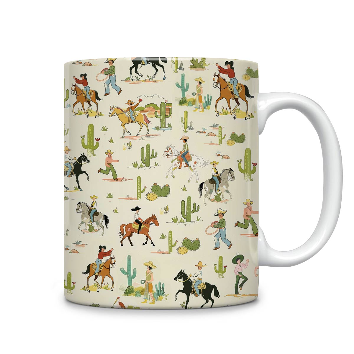 Tasse en céramique brillante Cowboy Adventure 2