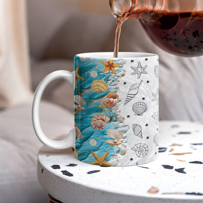 Shineful Ceramic Mug Seashell Wave