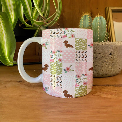 Tasse en céramique brillante Dachshund Dreams