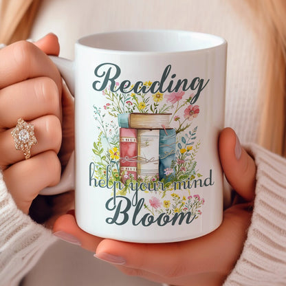 Shineful Ceramic Mug Floral Reading Book