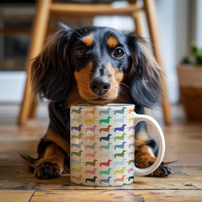 Tasse en céramique brillante Ma palette Teckel