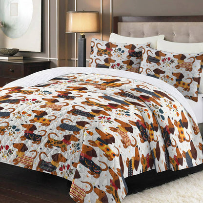 Shineful Quilt 3-Piece Set Sunshine Dachshunds