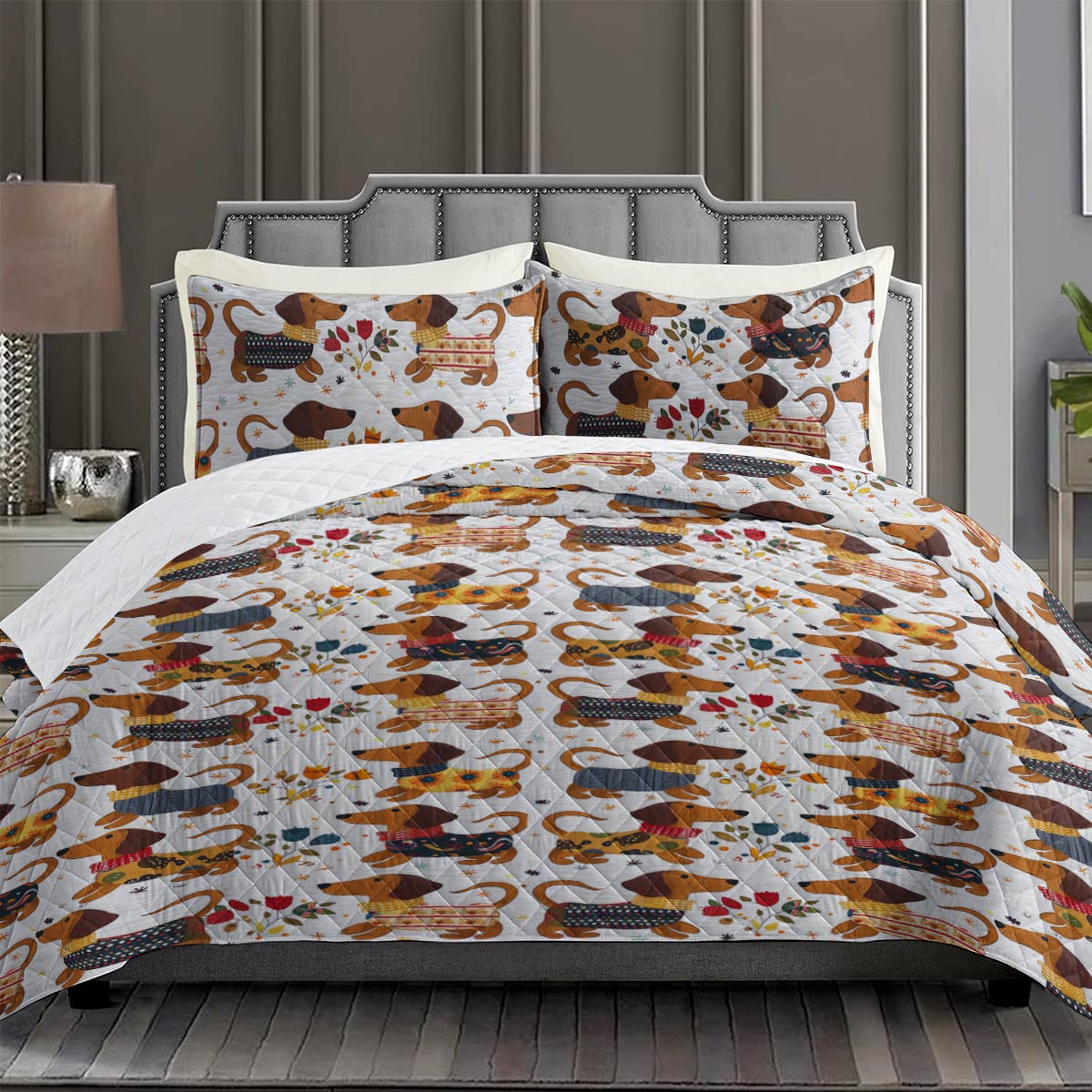 Shineful Quilt 3-Piece Set Sunshine Dachshunds