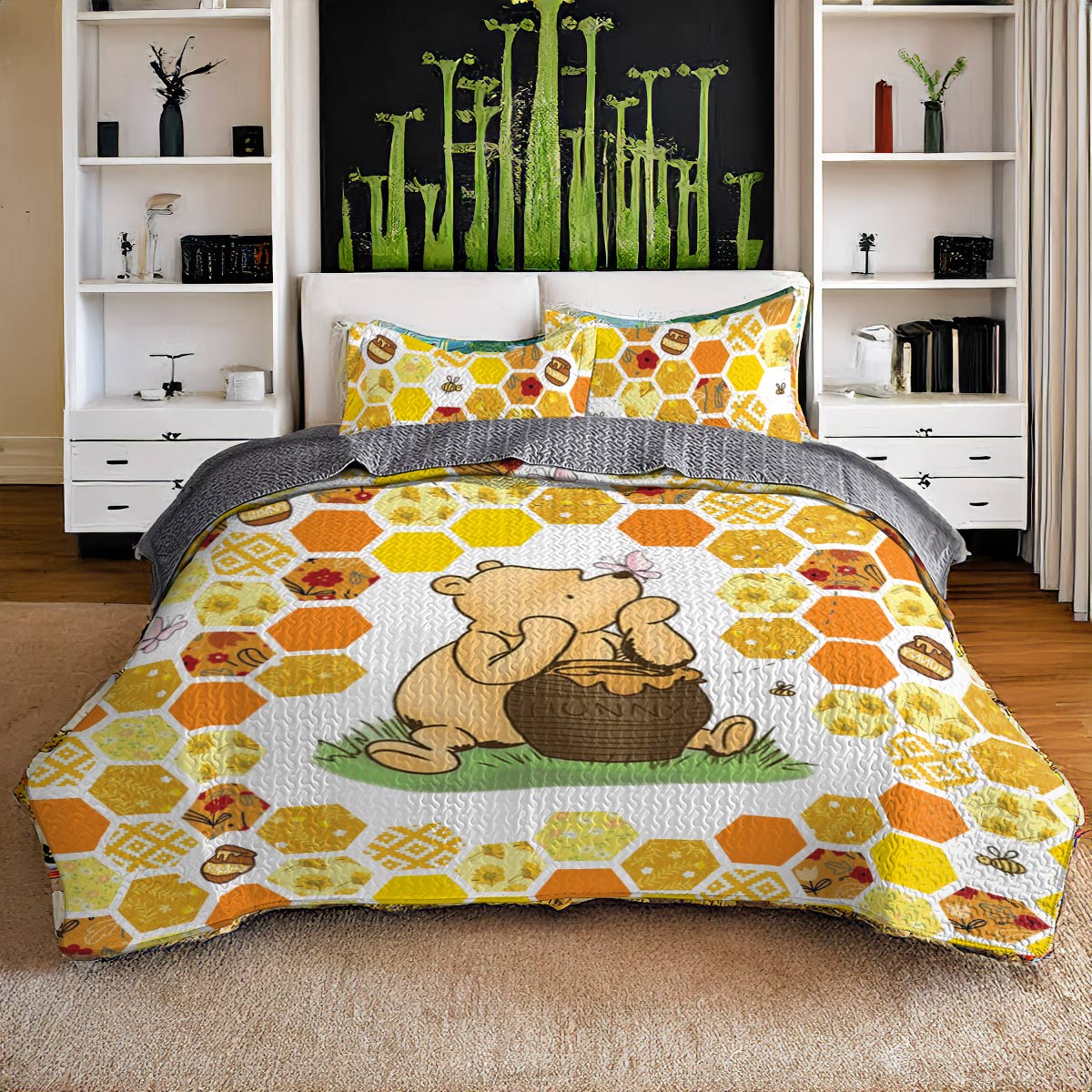 Shineful All Season Quilt 3-Piece Set Honey Pooh