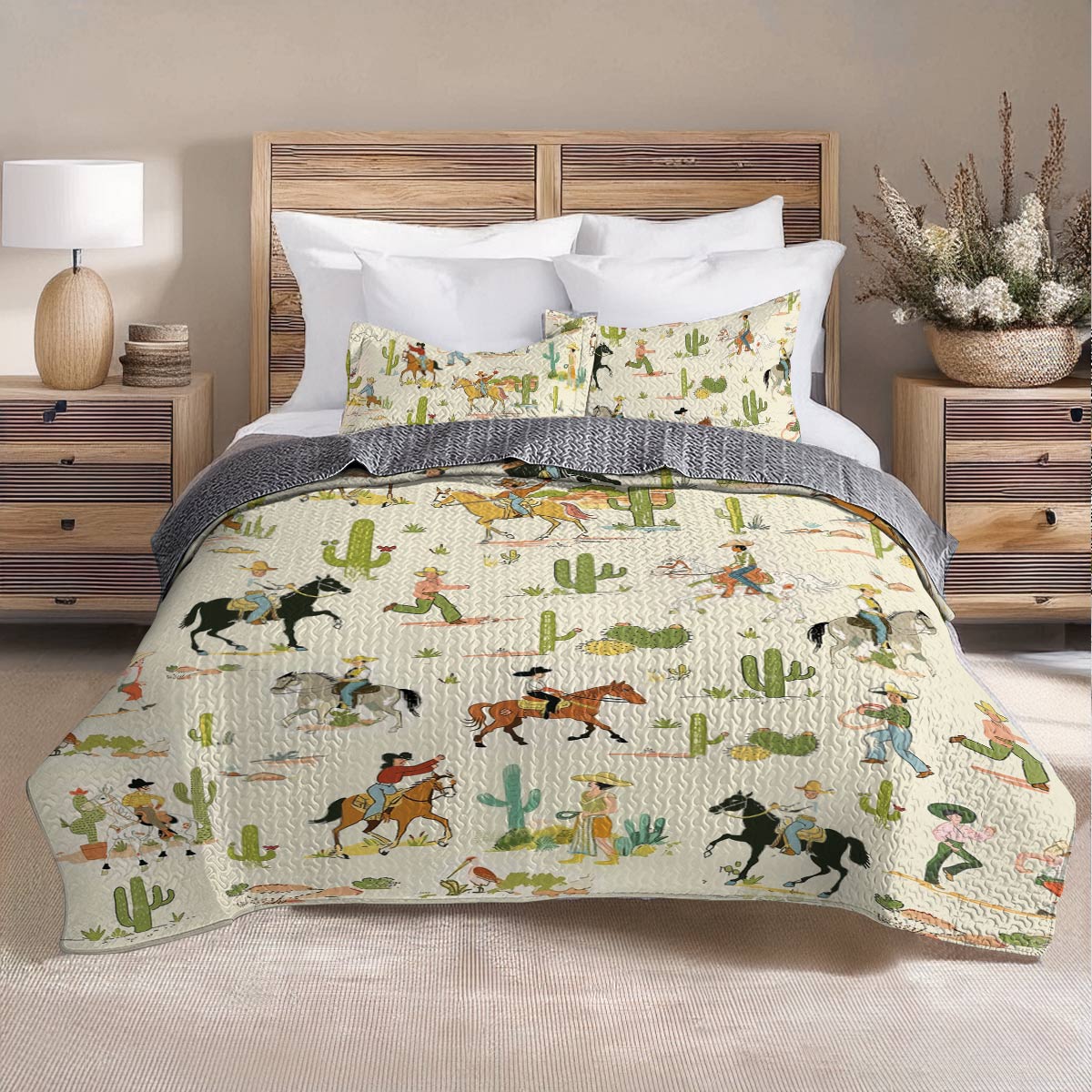 Shineful All Season Quilt 3-Piece Set Cowboy Adventure