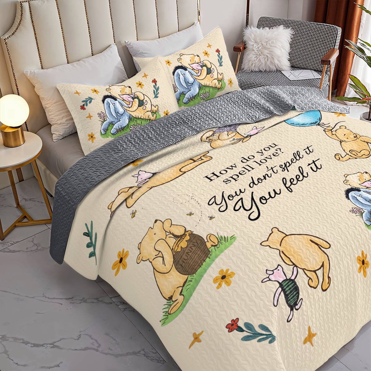 Shineful All Season Quilt 3-Piece Set - Pooh The Love