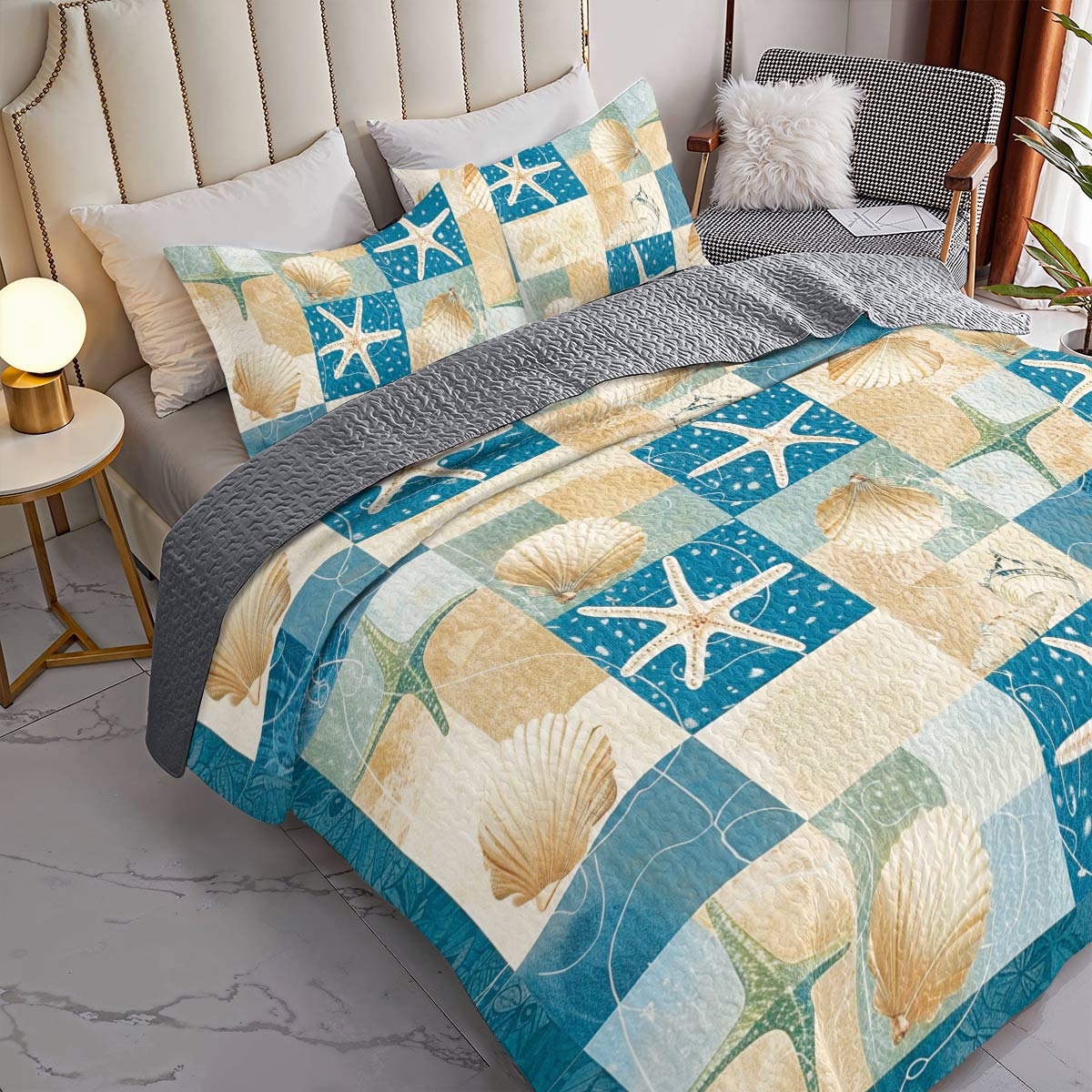 Shineful All Season Quilt 3-Piece Set Dream of the Ocean