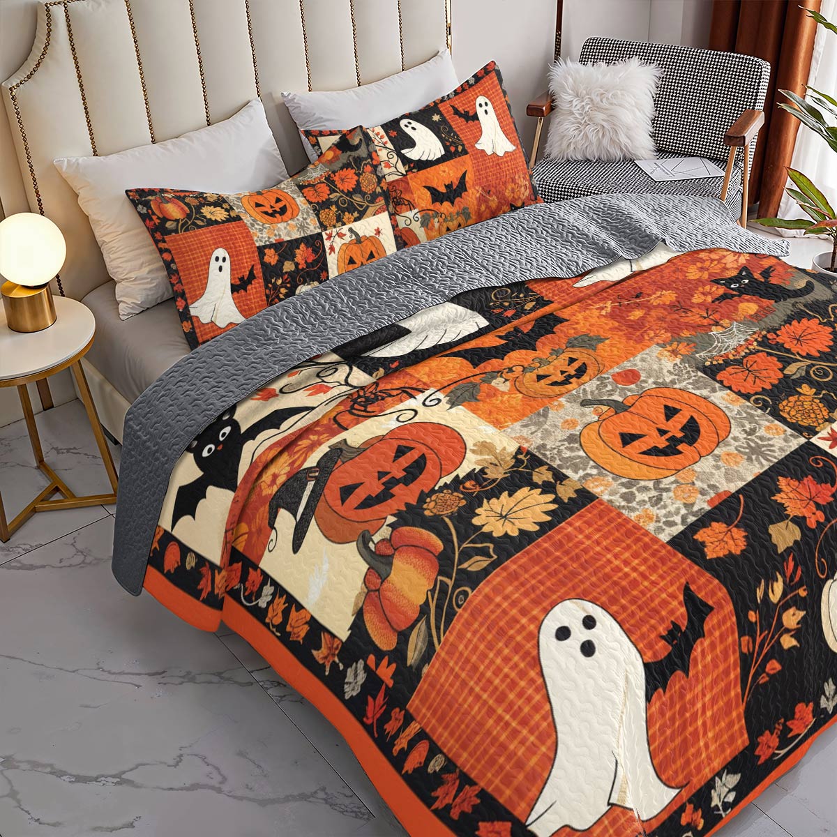 Shineful All Season Quilt 3-teiliges Set Patchwork Spooks 