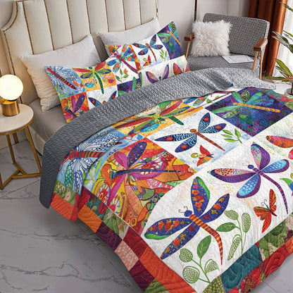 Shineful All Season Quilt 3-Piece Set Dragonfly Delight