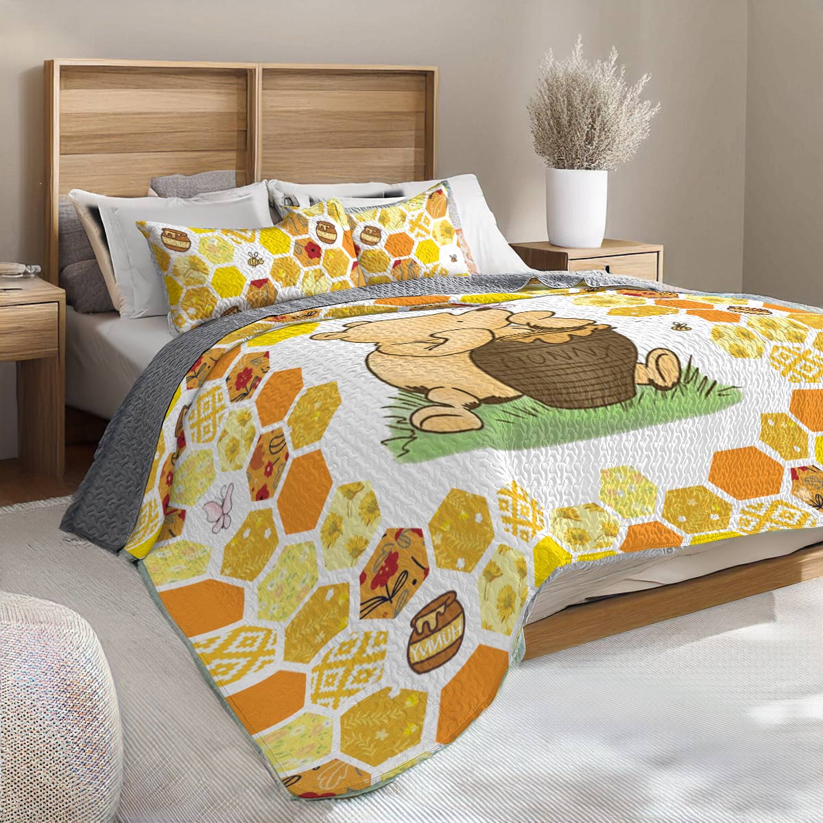 Shineful All Season Quilt 3-teiliges Set Honey Pooh 