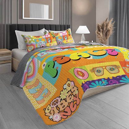 Shineful All Season Quilt 3-Piece Set Peace & Love