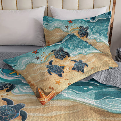 Shineful All Season Quilt 3-Piece Set Turtle Ocean