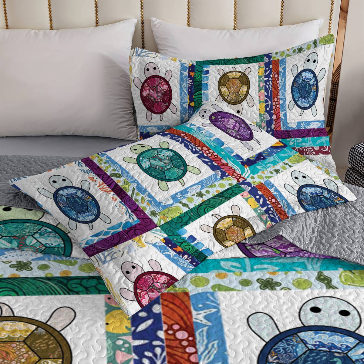 Shineful All Season Quilt 3-Piece Set Turtle Pattern