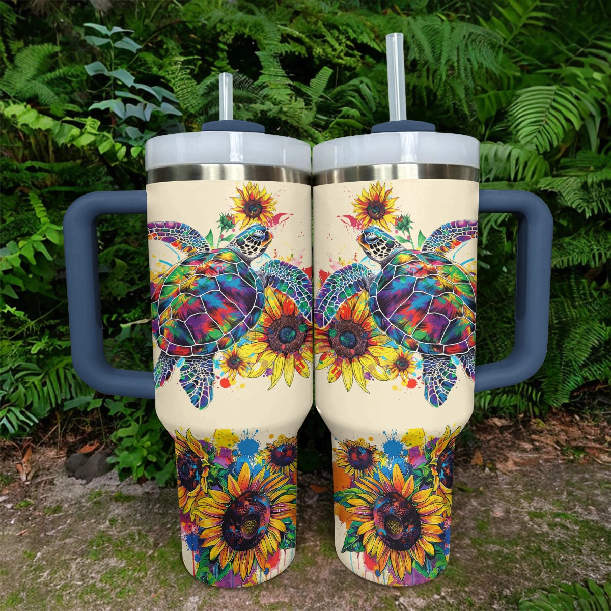 Shineful Tumbler Vibrant Sunflower Turtle