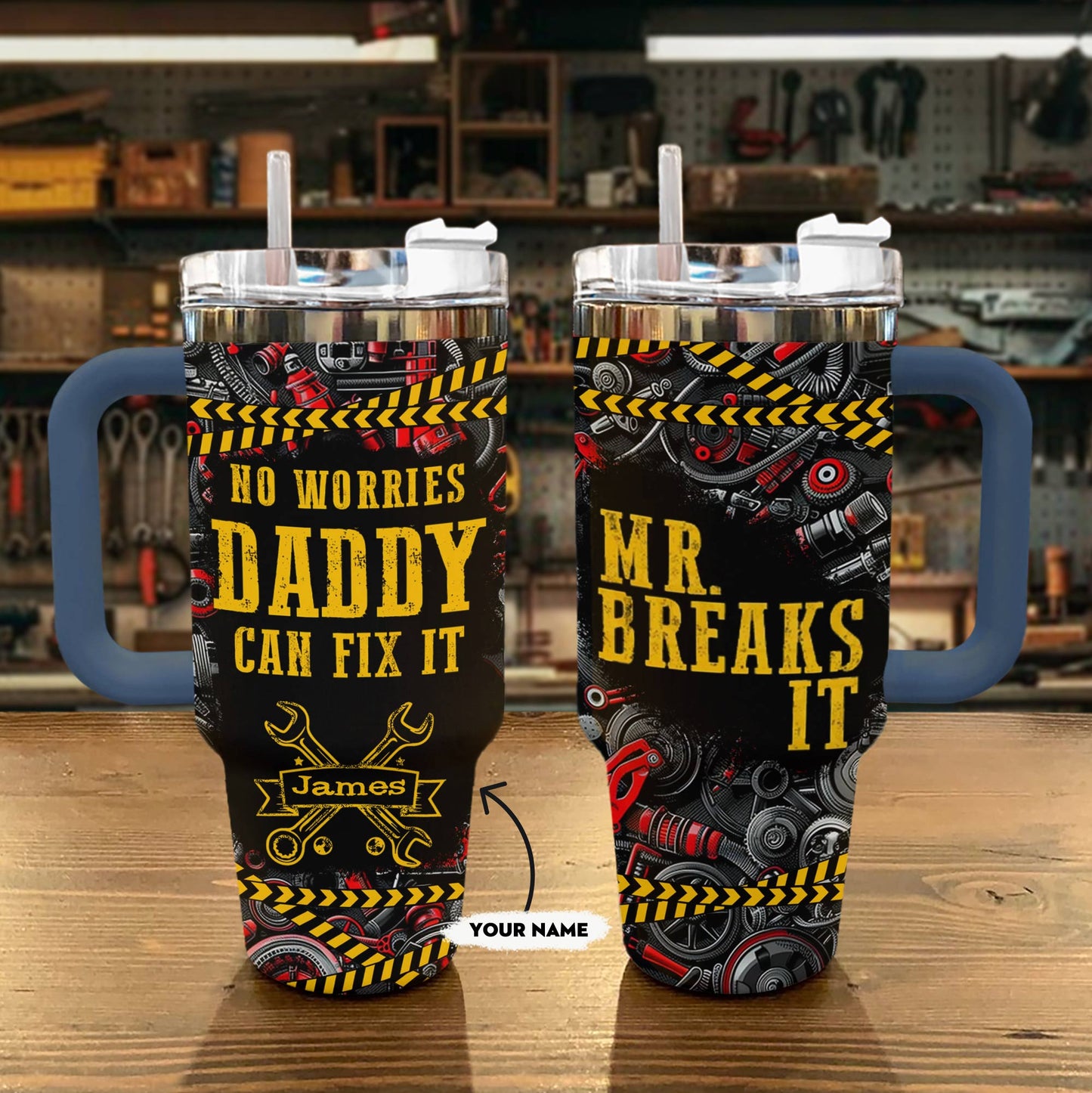 Shineful Tumbler Personalized No Worries Daddy Can Fix It