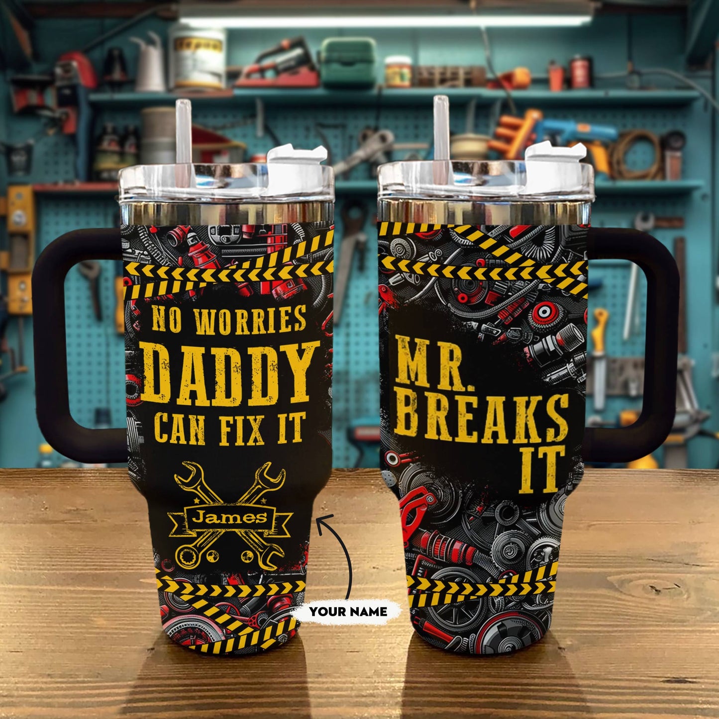 Shineful Tumbler Personalized No Worries Daddy Can Fix It