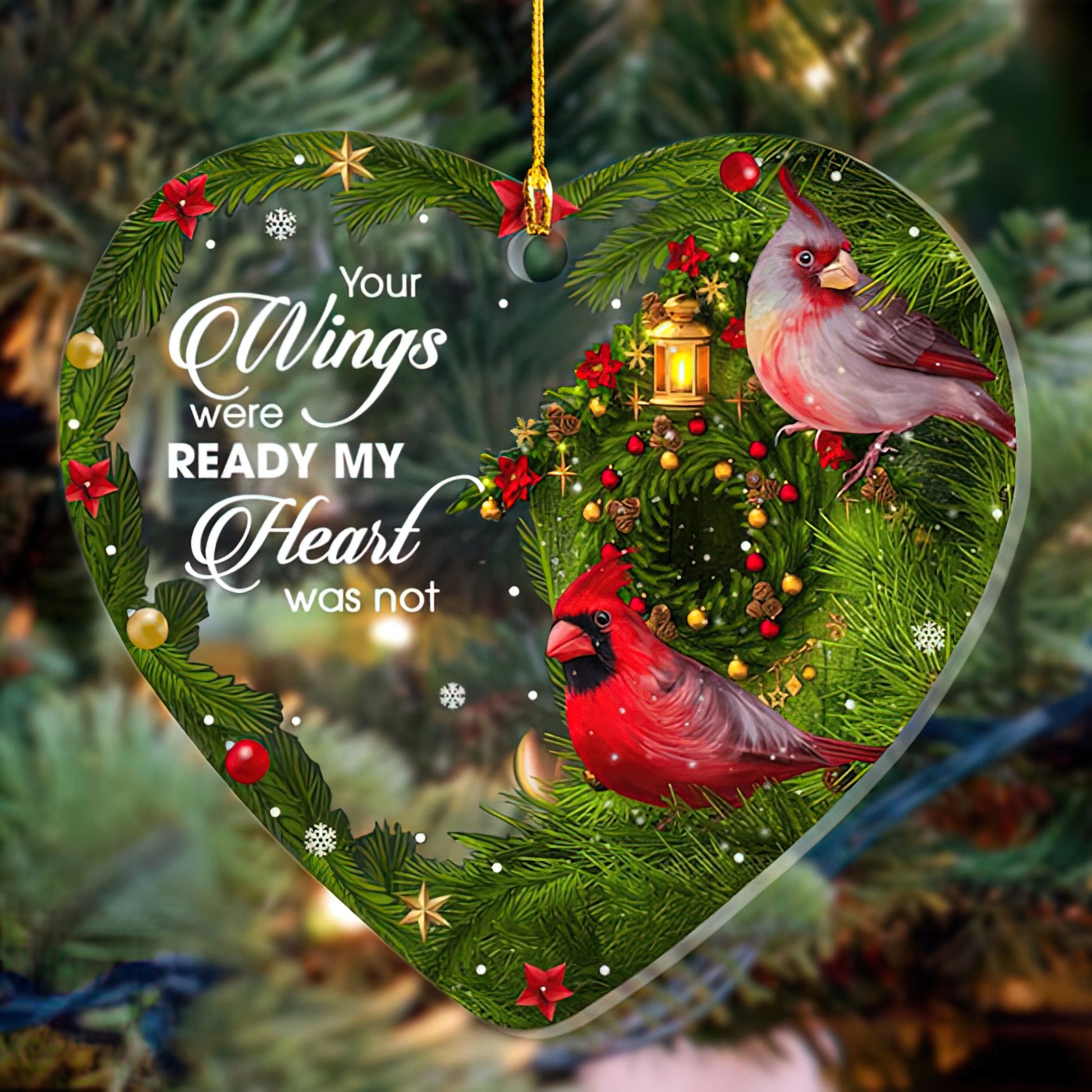 Memorial Messages Shineful® Decoration Northern Cardinal Bird Ornament Qd5