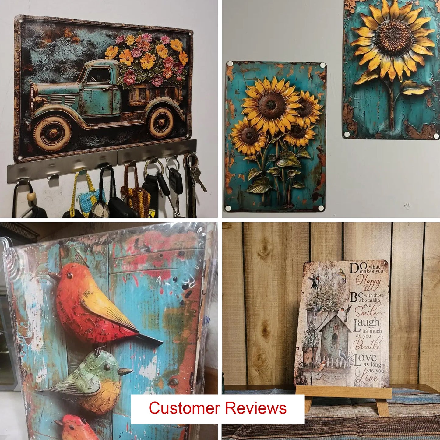 Shineful 2D Metal Sign Sunflower Van