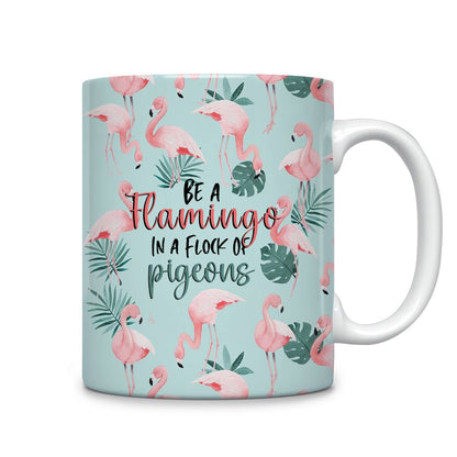 Tasse en céramique brillante Soyez un flamant rose