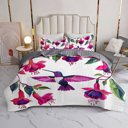 Shineful All Season Quilt 3-teiliges Set Atemberaubende Kolibris Fuchsia