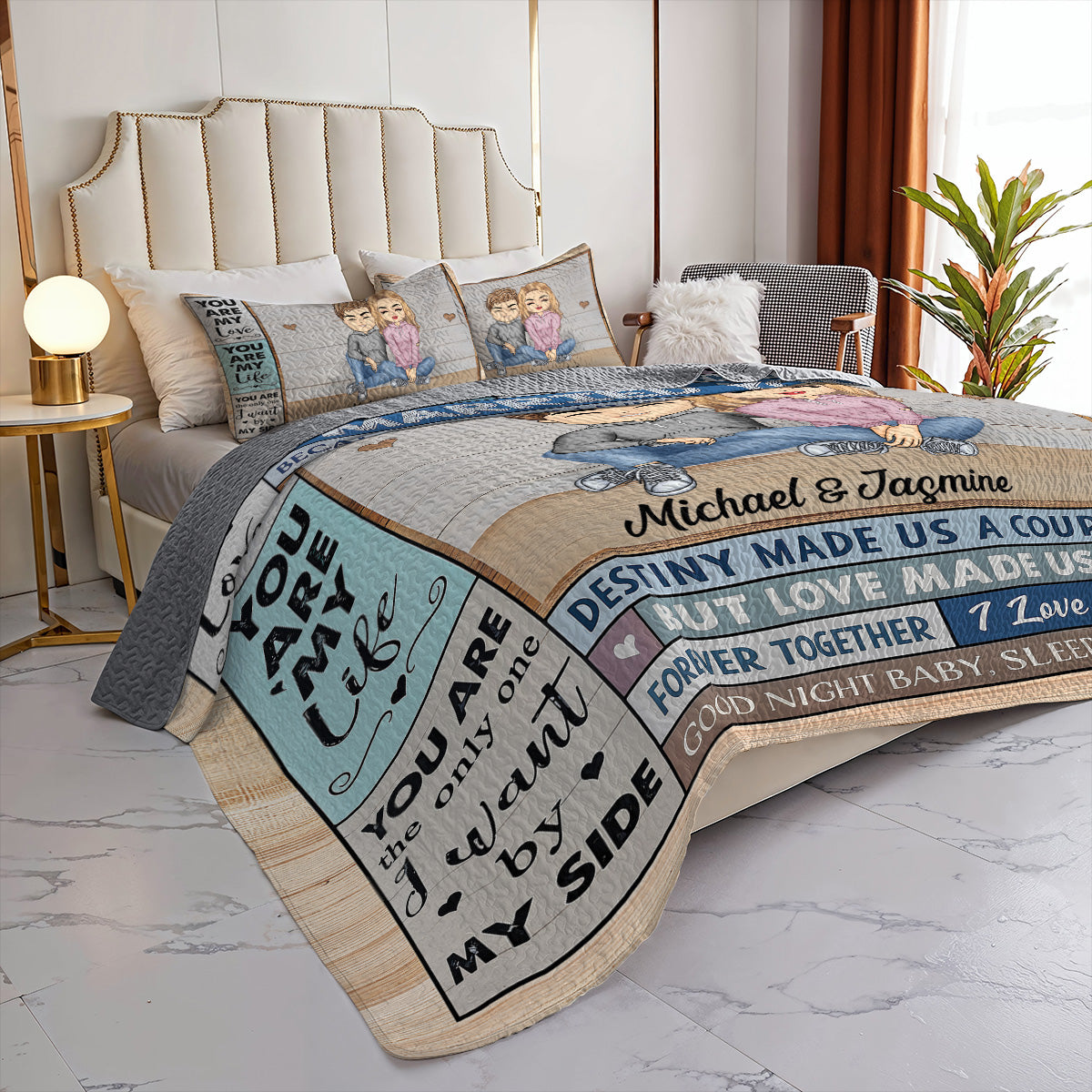 Shineful You Are My Love I Married You Because I Can't Live Without You Husband Wife - All Season Quilt 3-Piece Set