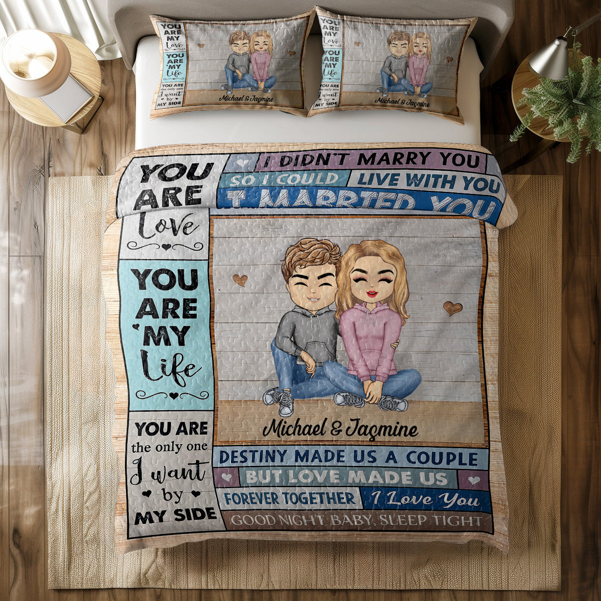 Shineful You Are My Love I Married You Because I Can't Live Without You Husband Wife - All Season Quilt 3-Piece Set